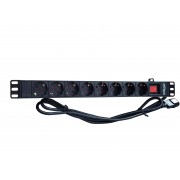 Prelungitor Rackabil UPS/IEC/C14 cu 8 Prize Schuko Gembird