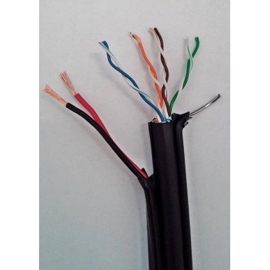 Cablu FTP CAT 5E 24 AWG + 2x0.75mm cu Sufa Teletronic