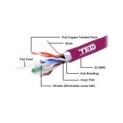 Cablu FTP CAT 6 Fluke Pass, Cupru Masiv, 23 AWG, Violet TED