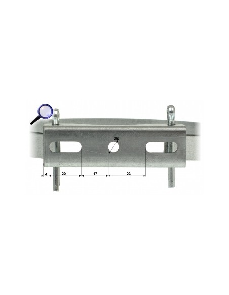 Suport Coloana / Cutii de Distributie BRU-2, Montare pe Stâlp, (L)90mm, (l)85mm, (d)50-160mm