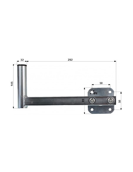 Suport Antena Tip L, Montare pe Perete, Fixare Universala, (L)292mm, (h)145mm, (d)32mm