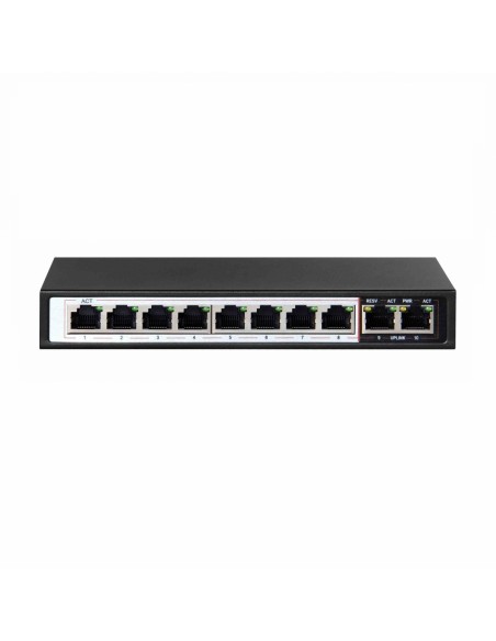 Switch PoE CERES 8x 100Mb/s PoE/PoE+, 2x RJ45 Uplink 100Mb/s, 96W Extralink