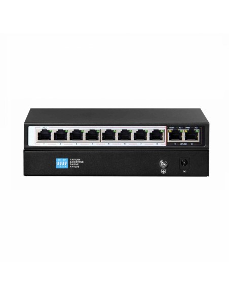 Switch PoE CERES 8x 100Mb/s PoE/PoE+, 2x RJ45 Uplink 100Mb/s, 96W Extralink
