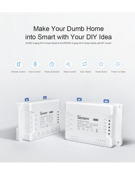 Releu Inteligent WiFi 4CHPROR3 cu 4 Canale SONOFF
