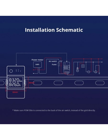 Intrerupator Inteligent WiFi POW-Elite POWR320D, cu Masurare Consum Energie SONOFF