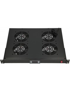 Panou ventilator 19", 4 ventilatoare, cu termostat Extralink