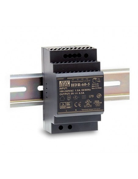 Sursa de Tensiune pe Sina DIN, 24V, 2.5A, 60W Mean Well