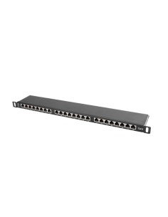 Patchpanel 24 Porturi 0.5U Cat.6 ecranat Negru Lanberg