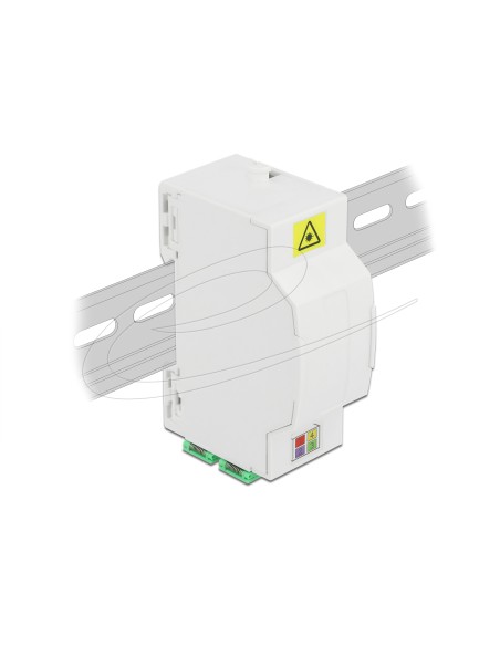 Cutie de conexiuni pentru fibră optică, pentru șină DIN, 4 x SC Simplex sau LC Duplex Delock