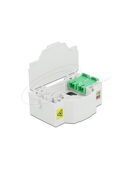 Cutie de conexiuni pentru fibră optică, pentru șină DIN, 4 x SC Simplex sau LC Duplex Delock