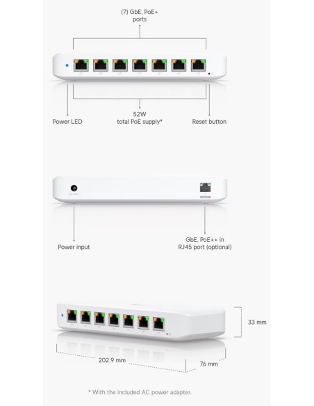 Switch PoE 60W UniFi USW-Ultra-60W Ubiquiti